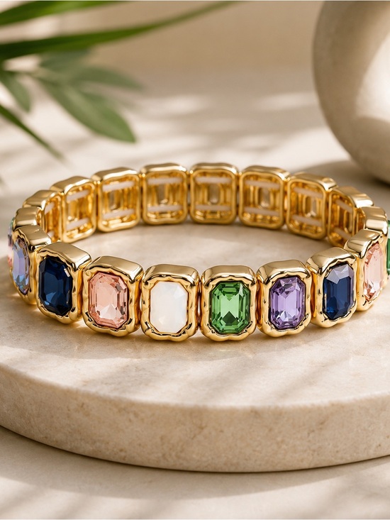 sweetstacks Jewelry - Modern Boho Glass Stone Alloy Bracelet
